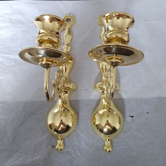 Baldwin Brass polished wall candleholders - Picture 5 of 16